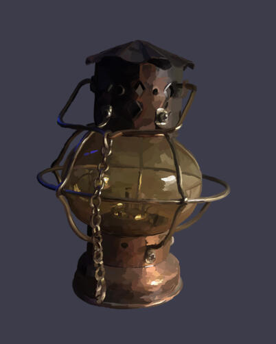 Old Lamp, 2024. A painted illustration of an antique lamp that was gifted to me by a friend. This was done for an assignment at college.